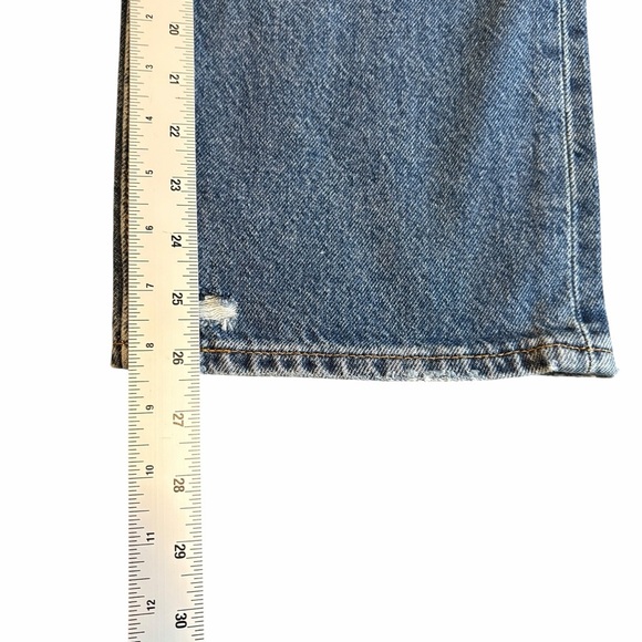 Levi’s Ribcage Straight Ankle Jeans Distressed Knee Holes 27 x 27 NWT - Picture 11 of 13